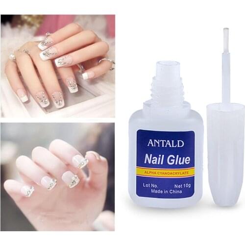 ELECOOL 10g Nail Glue with Brush for Nail Art Decoratie Adhesive Jewelry Rhinestone Glitter False Nail Sticky Quick Drying TSLM1