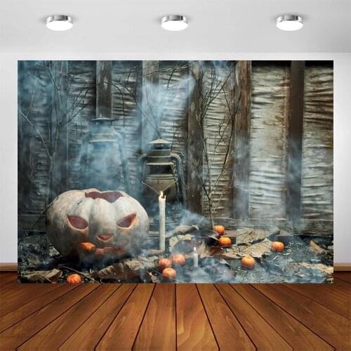 Yeele Halloween Backdrop White Smoke Pumpkin Candle Leaves Background Baby Photographic Photography Photo Studio Photophone