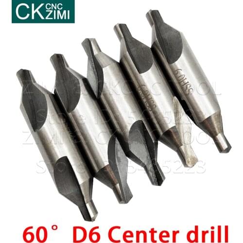 HSS High Speed Steel Combined Center Lathe Mill Tackle Tools 6 mm 60 Degree Countersink Bit Drill Set For Power Tool Accessories