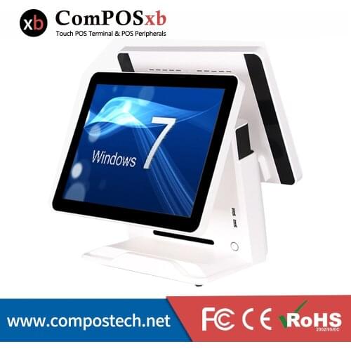 ComPOSxb Capacitive Touch Screen POS Systems software Dual Screen POS Terminal 15 Inch Point Of Sale For Fast-Food Restaurant