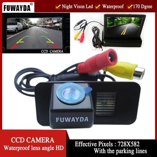FUWAYDA CCD Car Rear View Camera backup for FORD MONDEO/FIESTA/FOCUS HATCHBACK/S-Max/KUGA,with 4.3 Inch foldable LCD TFT Monitor