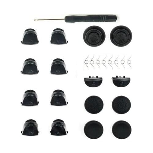 PS4 Repair Kit L1R1 L2R2 Trigger Buttons Springs Joystick Thumbstick Cap Silicone Grip Caps Screw Drivers For PS4 Controller