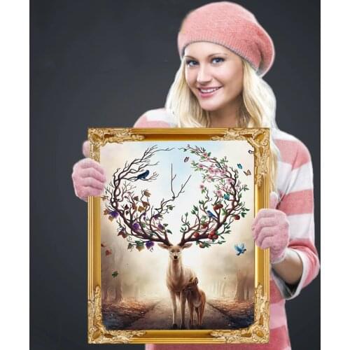 Animal christmas deer new arrival DIY Crystal full drill square 5D diamond painting 3d cross stitch kit mosaic round rhinestone