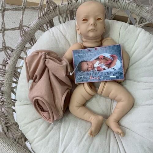 NPK 19Inch Reborn Doll Kit Ana soft touch newborn Baby unfinished doll parts with COA