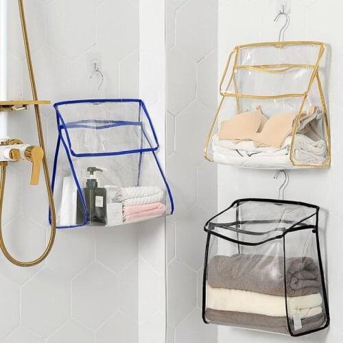 Bathroom Organizer Clothes and Sundries Storage Bag Put Clothes Mobile Phone Waterproof Transparent Wall Bags Plastic Packaging