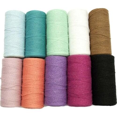 2 Roll 1mm Pure Cotton Loom Warp Thread Yarn for Weaving Carpet Tapestry Rug DIY HX6D