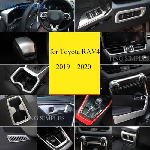 For Toyota RAV4 RAV 4 XA50 2019 2020 Gear shift/wind out/glass panel/inner armrest/Cup Holder ABS Chrome Molding Car Accessories
