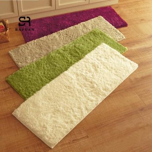 RAYUAN Anti-Slip Flannel Kitchen Floor Mats Door Mat Long Carpets Plush Washable Doormat Rug Home Decor
