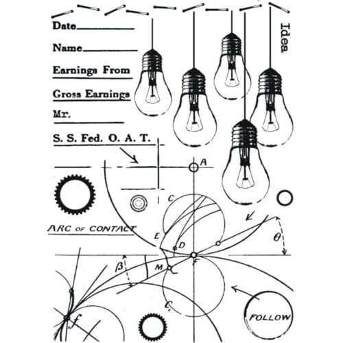 CLEAR STAMP Light bulb DIY Scrapbook Card album paper craft silicon rubber roller transparent stamps 121