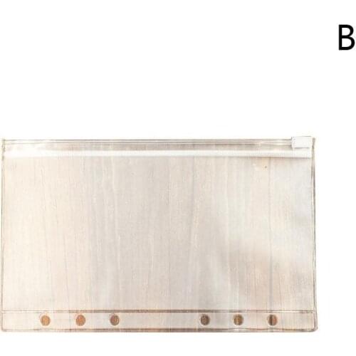 Vividcraft Transparent PVC Clip File Zipper Bag 6 Holes Bag File Plastic Pouches A6 Holder Collection A5 A7 Pock Case Cards