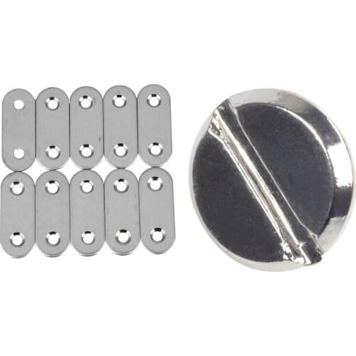 Belt 5 x 6 mm Silver Screw Binding with Flat Mending Plates Repair Fixing Joining Brackets 40X15mm