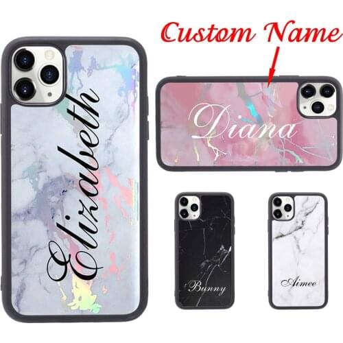 DIY Name Luxury Phone Case For iPhone 11 Case for iPhone SE 2020 Case For XS XR X Case 7 8 Plus Case Custom Marble Case for 11
