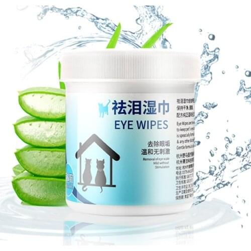 100Pcs Pet Eye Wet Wipes Dog Cleaning Paper Towels Cat Tear Stain Remover Grooming Supplies