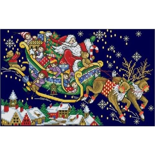 Santa Claus is coming patterns Counted Cross Stitch 11CT 14CT DIY Chinese Cross Stitch Kits Embroidery Needlework Sets