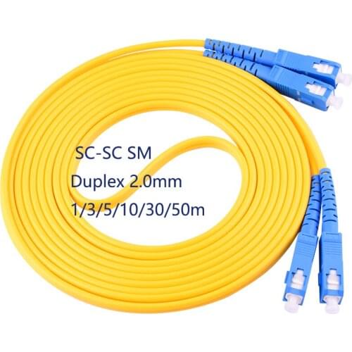 SC/UPC-SC/UPC Singlemode SM Duplex Fiber Optical Jumper Fiber Optic Patch Cord 1m/3m/5m/10m/30m/50m