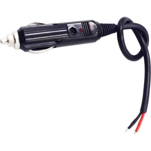 DIY 12V Replacement Cigarette Lighter Male Plug with Lead - 24V Car Power Adapter Auto Accessories with Led Lights, 10A Fuse