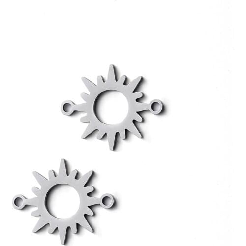 Sun Stainless Steel Connectors Jewelry Component Diy Bracelet Findings Accessories 30 Pcs/lot