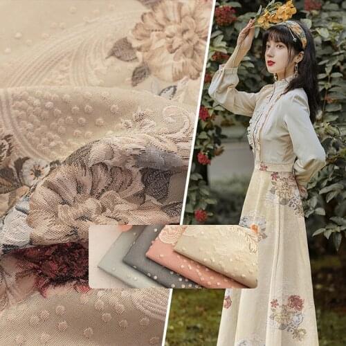 100% Polyester fabric very pretty jacquard dress fabric sewing material for dress women sew fabrics for DIY fursuit