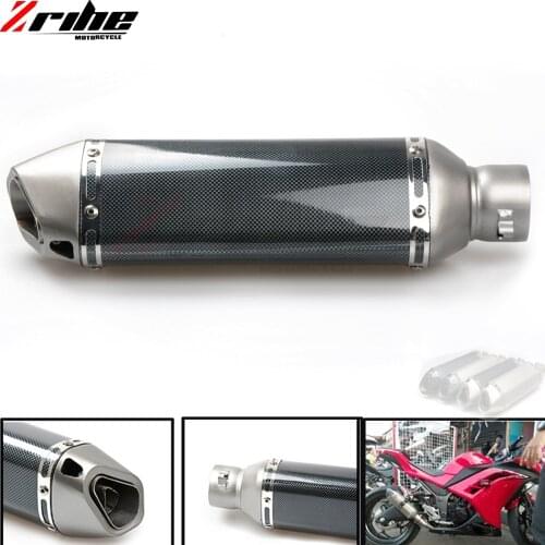 Motorcycle Exhaust Universal Muffler Motorbike Inlet Exhaust 51mm For Kawasaki ZZR600 ZX6R ZX636R ZX6RR ZX9R ZX10R Z1000 ZX12R