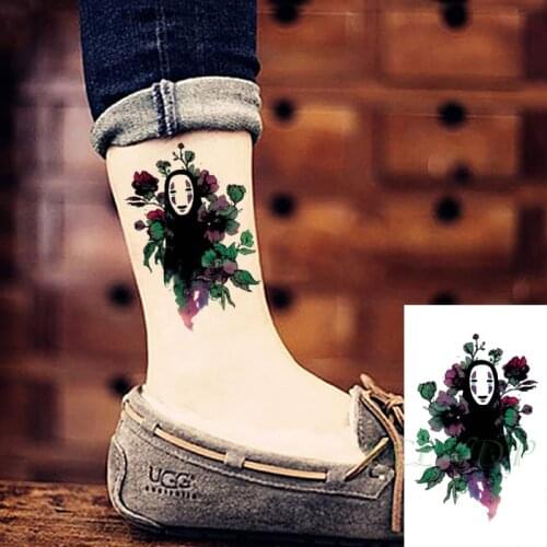 Waterproof Temporary Tattoo Stickers Cartoon No Face Man Flower Fake Tatto Flash Tatoo Hand Back Foot Body Art for Women Men