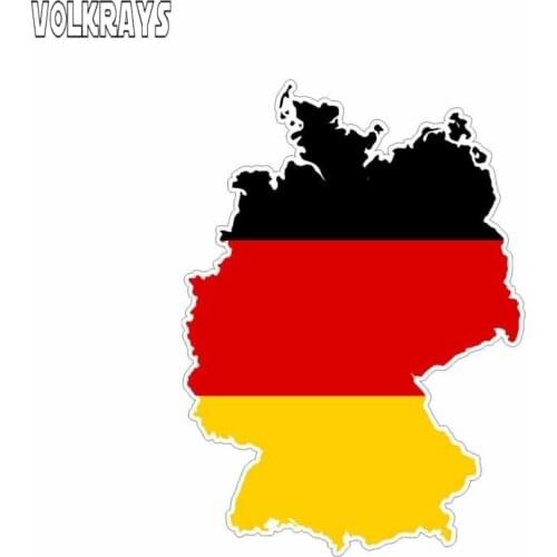 Volkrays Creative Car Sticker Germany Map Flag Accessories Reflective Waterproof Cover Scratches Sunscreen Vinyl Decal,13cm*9cm