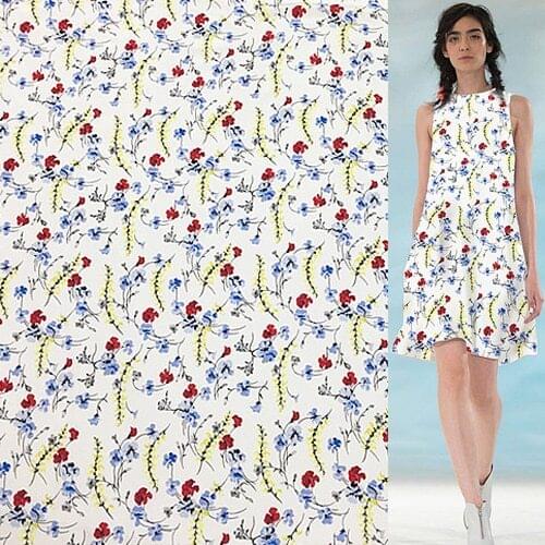 Colorful design floral print design pure silk crepe de chine fabric 139cm width,SCDC1106