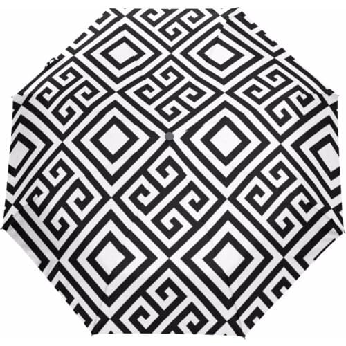 Fantastic Maze Pattern Umbrella Automatic Umbrellas Men Rain Women Three Folding Windproof Rainproof Style Large Paraguas
