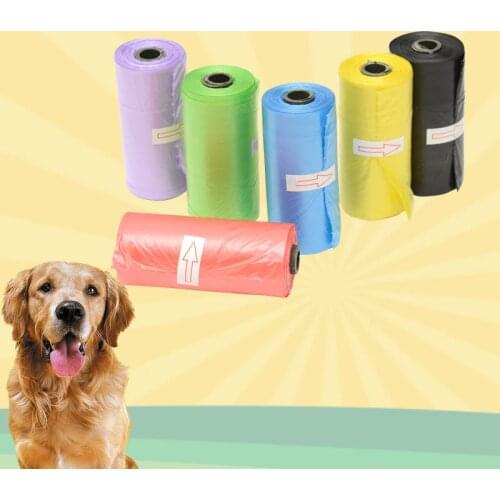 Pet Supply 1Rolls 15pcs Cat Dog Poop Bags Outdoor Home Clean Refill Garbage Bag