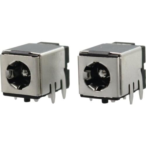 10Pcs Square Metal Shell 5.5mm Jack DC Power Socket Connector For 2.1/2.5mm Plug