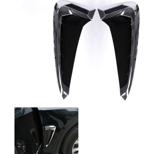 2Pcs ABS Chrome Door Side Vent Air Outlet Cover Trim Wing ABS Garnished Bezel Deocration For bmw X5 F15 2014 2015