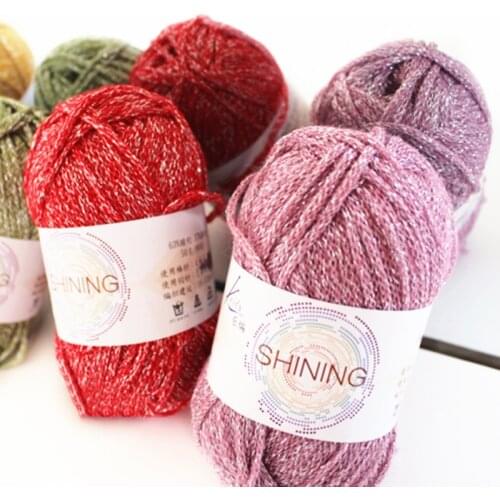 50g/ball Shining Gold And Silver Thread Fancy Crochet Bag Hand Woven Wool Hat Doll Material Yarn