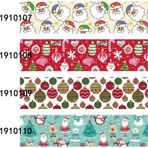 50 yards/lot) Wholesale price liston 1" 25mm Christmas theme printed ribbon