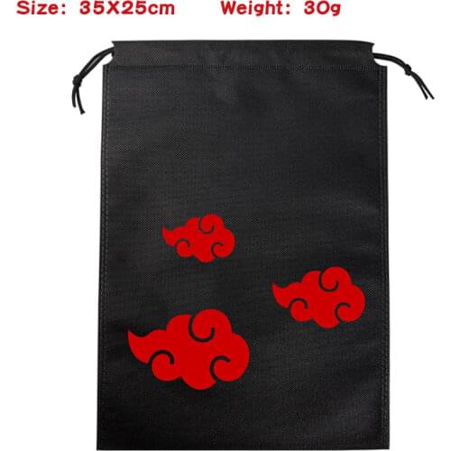 Anime Naruto Cosplay Props Student Drawstring Bags Non-Woven Fabric Accessories Storage Bag Gift