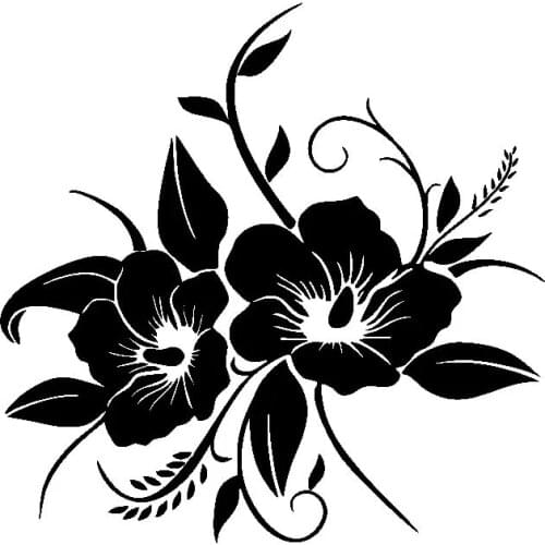 Car Stickers Lovely Blooming Flowers PVC Waterproof and Sunscreen Decals Delicate Car Stickers Design 15.8cm*15.9cm