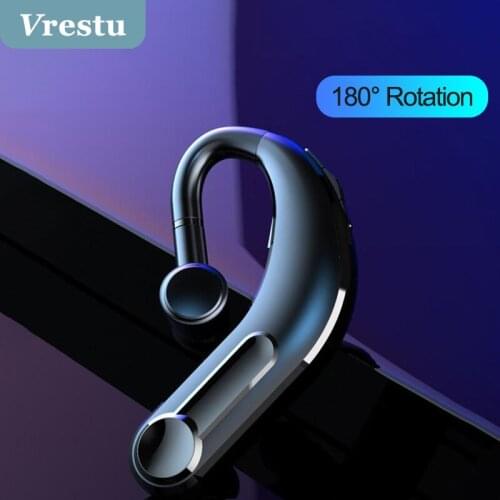 Single Wireless Earphone Business Noise Cancelling Control Headset With Mic Sport Earhook Headset for iOS iPhone 13 Xiaomi mi 11