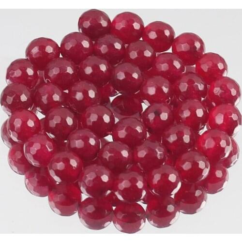 Natural Faceted Red Carnelian Chalcedony Jades Stone Loose Spacer Beads For Jewelry Making DIY Bracelet Necklace 4/6/8/10/12mm