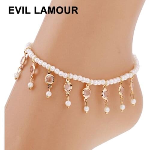 Bohemian Imitation Pearl Anklets 2020 For Women Sexy Ankle Bracelet Sandals Pulseras Tobilleras Mujer BarefootFoot Jewelry Gifts