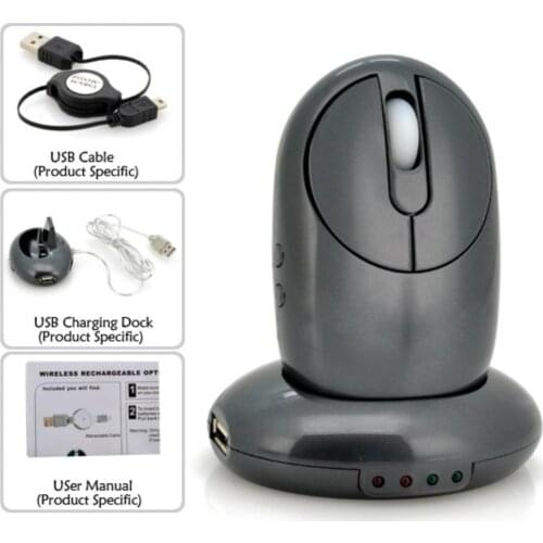 Ergonomic 2.4GHz gaming office wireless mouse multi-port USB hub charging dock