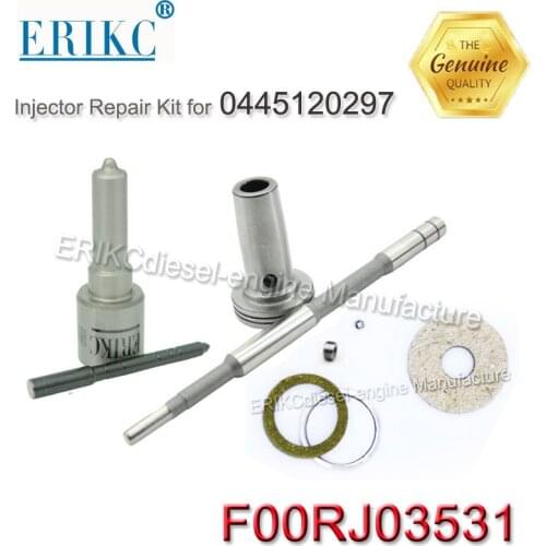 ERIKC nozzle DLLA145P2270 valve F00RJ02103 diesel injector repair overhaul kit FOORJ03531 inyector kits for injector 0445120297