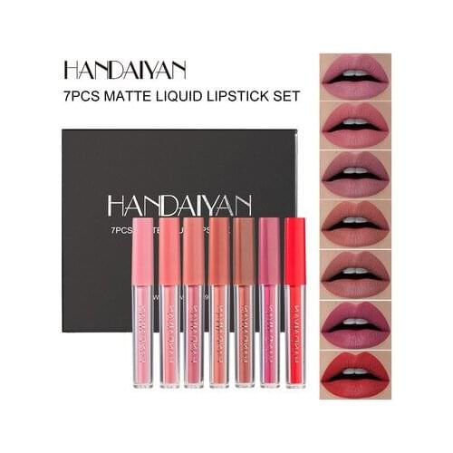 HANDAIYAN Weekly Lip Gloss 7 Set Non-stick Matte Gift Box Liquid Lipstick