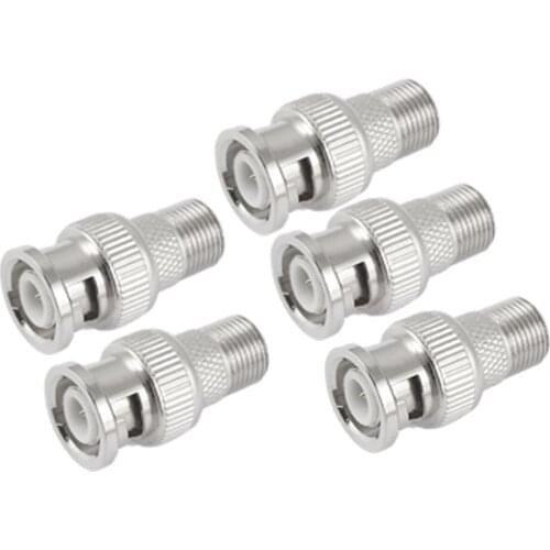 F Female to BNC Male Coax RF Connector RG6 RG59 Adapter x 5