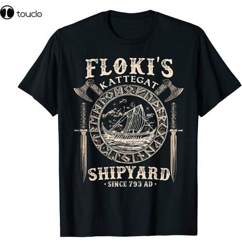 Flokis Shipyard Kattegat Viking Ship And Sword T-Shirt Gift Vintage Men Gift Tee Tee Shirt