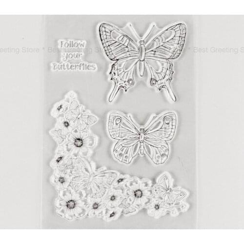 Follow your butterfies stamps card making supplies flower scrapbooking stamp