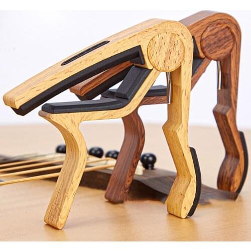 Guitar Capo Wood Grain Multifunction Aluminium Alloy with Pin Puller Pick Holder Portable Capo for Electric Guitars