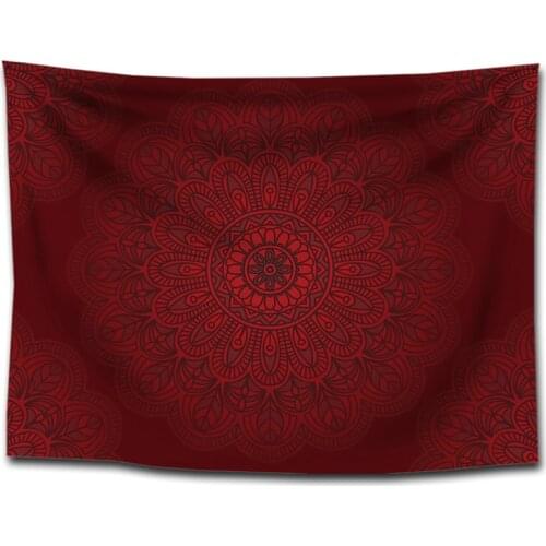 Beautiful Red Mandala Flower Tapestry for Livingroom Photography Wall Decor
