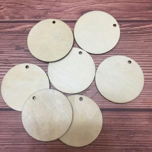 50pcs hign quality natural plywood circle wooden discs laser cut wood decorations wood slices