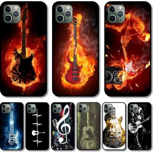Cool guitar Phone Case cover For iphone 12 pro max 11 8 7 6 s XR PLUS X XS SE 2020 mini black cell shell