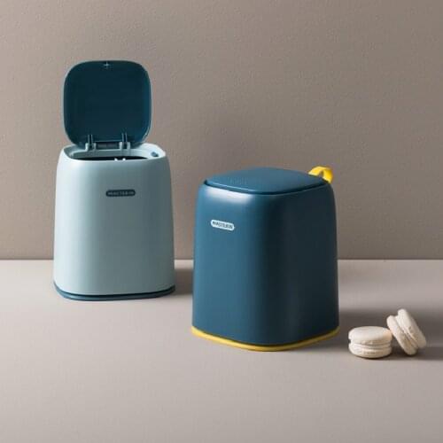 Mini Trash Can Storage Waste Bin Garbage Disposal Home Desktop Trash Can Office Supplies Poubelle Bureau Cleaning Tools DF50LJ