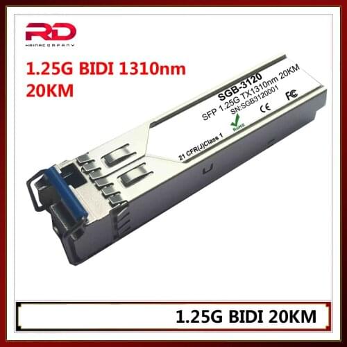 1PCS 1.25G SFP module BIDI WDM 1310/1550nm SC 20KM Optical Module compatible for Cisco HUAWEI DELL Mikrotik HP TP-Link