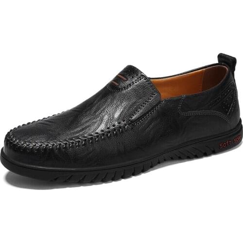 2021 Autumn Men Shoes Leisure Men Casual Leather Shoes Slip-on Fashion soft Comfortable Men Loafers Hot Moccasins